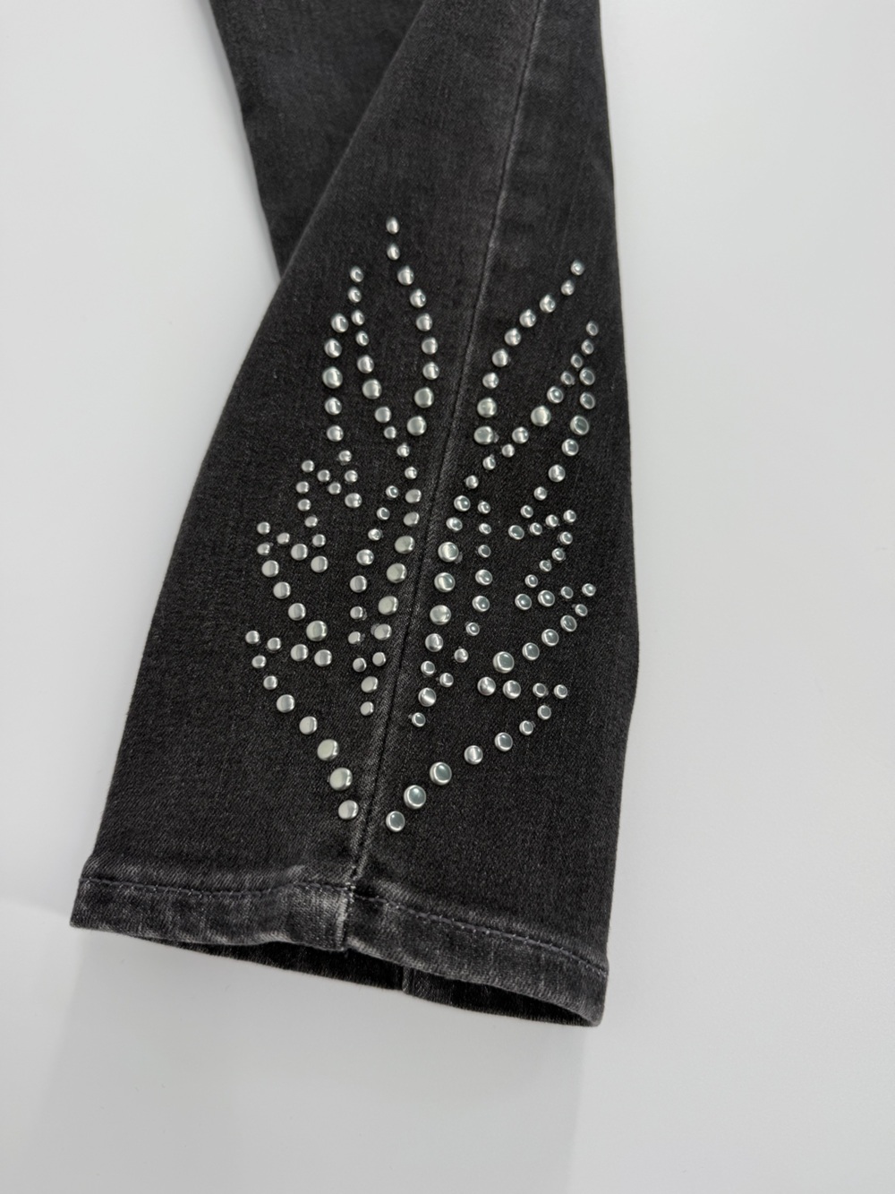 Levi’s 721 High Rise Skinny Ankle Jeans Women’s 4 W27 Black Studded Stretch - Picture 4 of 16